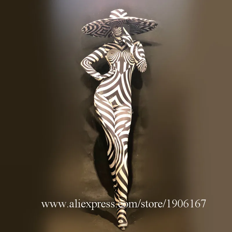 Halloween party party opening men and women combination play gogo masked zebra hat Siamese dance studio costume0