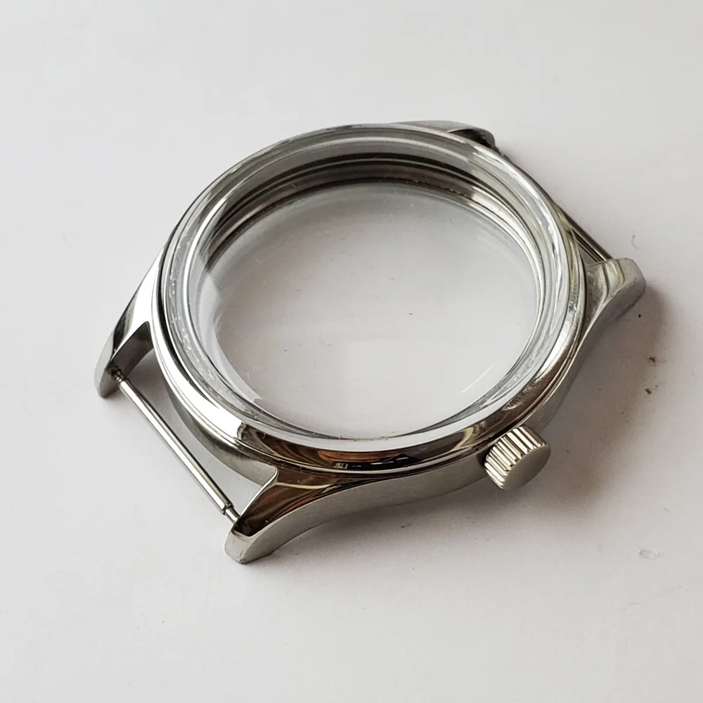 

watch case 42mm stainless steel hand winding polished watches case fit for ETA 6497/6498st3600 movement a1