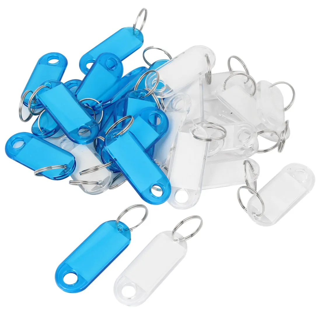 Plastic Oval Key Fobs Luggage Room Id Label Name Tag Split Ring Keyring Keychain Green Red Clear