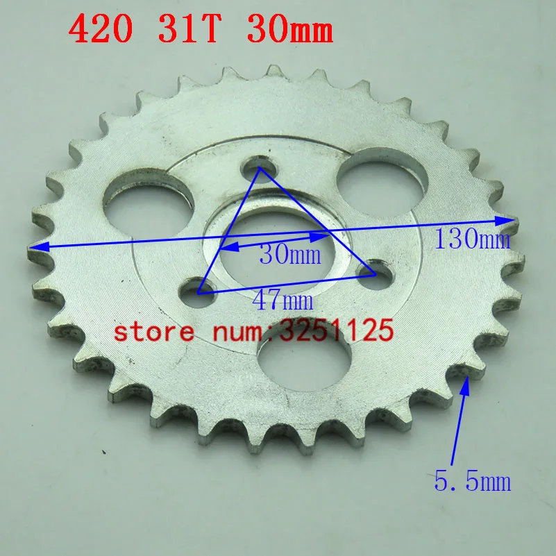Steel sprocket 420 31 Tooth 30mm Monkey Bike Rear Drive Chain Sprocket