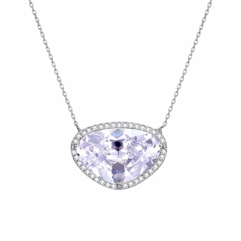 

Hot New CZ Silver Necklace For Women Rhodium plated Luxury 925 sterling silver Party necklace sterling-silver-jewelry