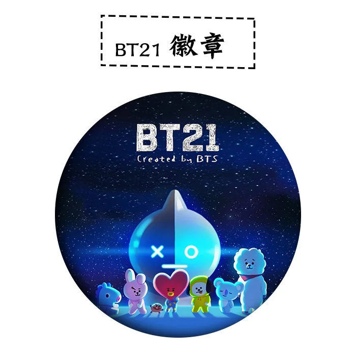 [MYKPOP] BTS BT21 бейдж; брошь на булавке для одежды шляпа рюкзак KPOP вентиляторы коллекция альбом LOVE YOURSELF SA18050422