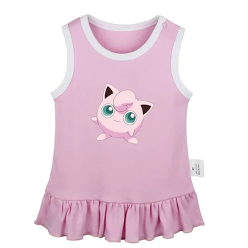 

Cute Pokemon Togepi Jigglypuff Chansey Ditto Gengar Lickitung Newborn Baby Girls Dresses Toddler Sleeveless Dress Infant Clothes