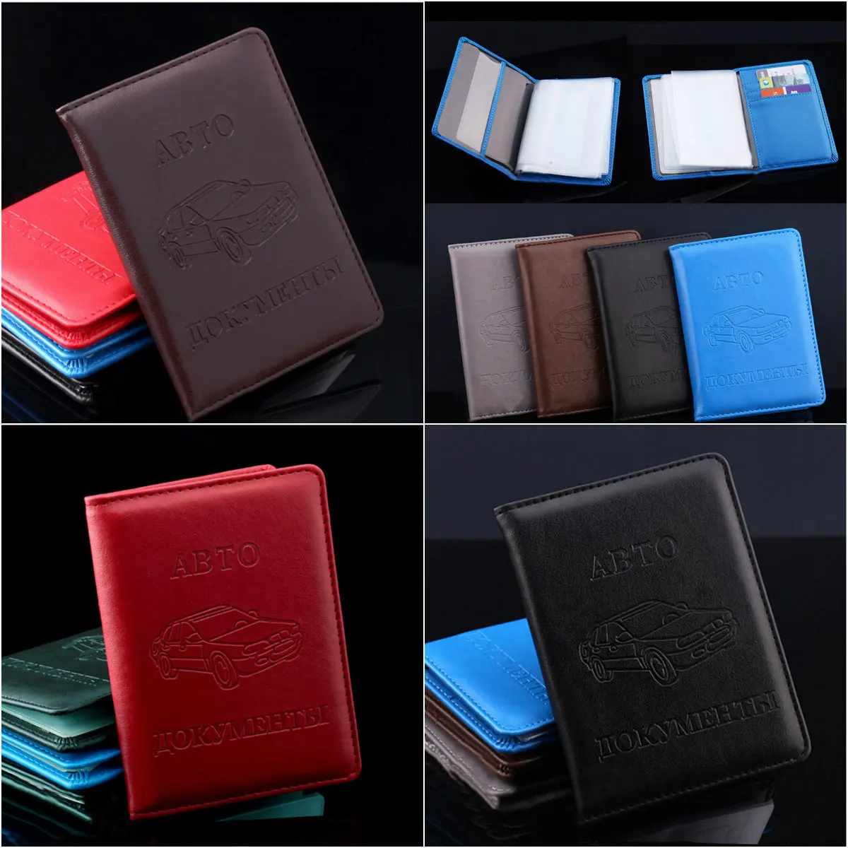 

1PCS 5Colors Russian Auto Driver License Bag PU Leather on Cover for Car Driving Documents Card Holder Purse Wallet Case