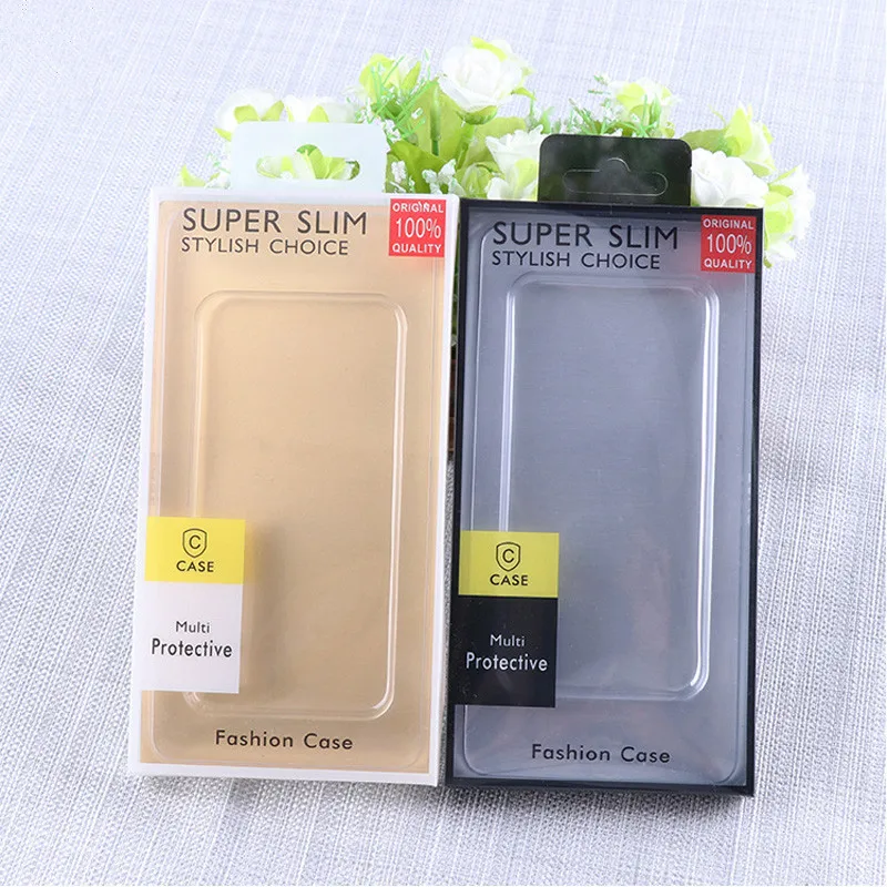 

200pcs/lot PVC Box Packaging for Mobile Cell Phone Case Cover Packing with Hang Hole Wholesale