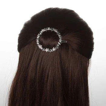 

New Fashion Women's Metal Stars Circle Lotus Hair Clip Lovely Girl Hair Accessories Hair Clips for Girl Headwear Ladies
