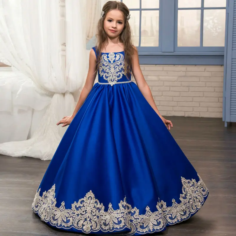 vestidos de florista azul