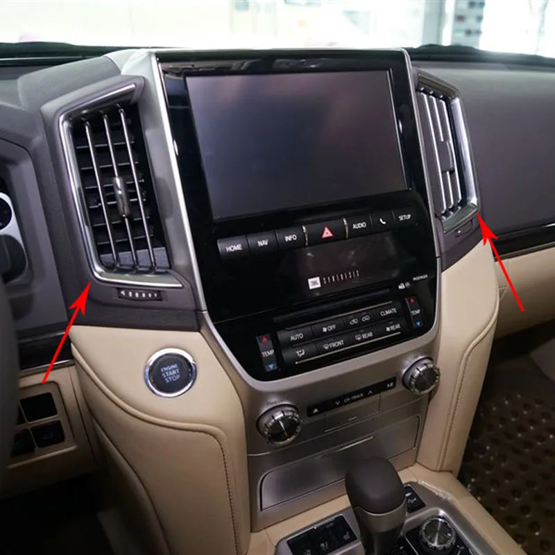 For Toyota Land Cruiser Fj200 Lc200 2016 2017 Chrome Car Interior For Toyota Land Cruiser Fj200 Lc200 2016 2017 Chrome Car Interior Center Control Dashboard Cover Trim Decoration Auto Styling In Chromium From