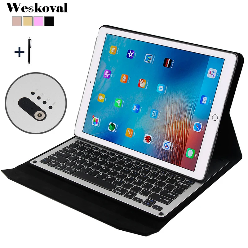 

For iPad Pro 12.9 inch (2015) Wireless Bluetooth Keyboard Case For 2015 iPad Pro 12.9'' Tablet Aluminum Alloy Stand Cover+Stylus