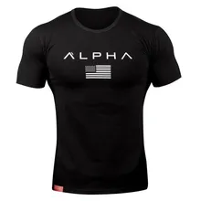 Мужская хлопковая футболка с коротким рукавом, повседневная черная футболка с принтом, футболка для тренажерного зала, фитнеса, бодибилдинга, тренировок, топы, мужская летняя брендовая одежда