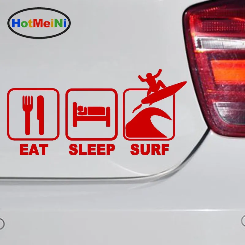 HotMeiNi Eat Sleep Surf виниловая наклейка на автомобиль корпус автомобиля шлемы окно