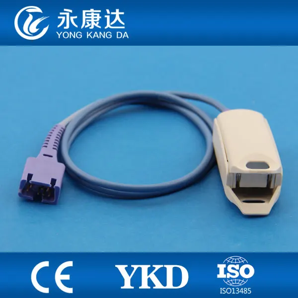 

2pcs/pack 1m short reusable DB9 7pin adult finger clip Spo2 sensor probes for pulse oximeter with medical TPU