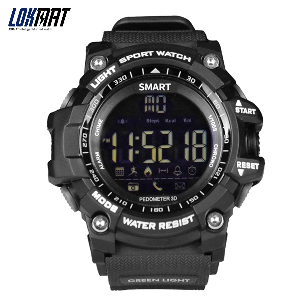 LOKMAT Bluetooth Smart watch Sport шагомер водонепроницаемый IP67 спортивные цифровые умные часы
