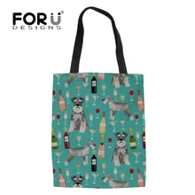 FORUDESIGNS/Милая складная сумка для покупок с принтом вина для женщин, повседневная Парусиновая Сумка-тоут, повседневная сумка Bolsa Tela