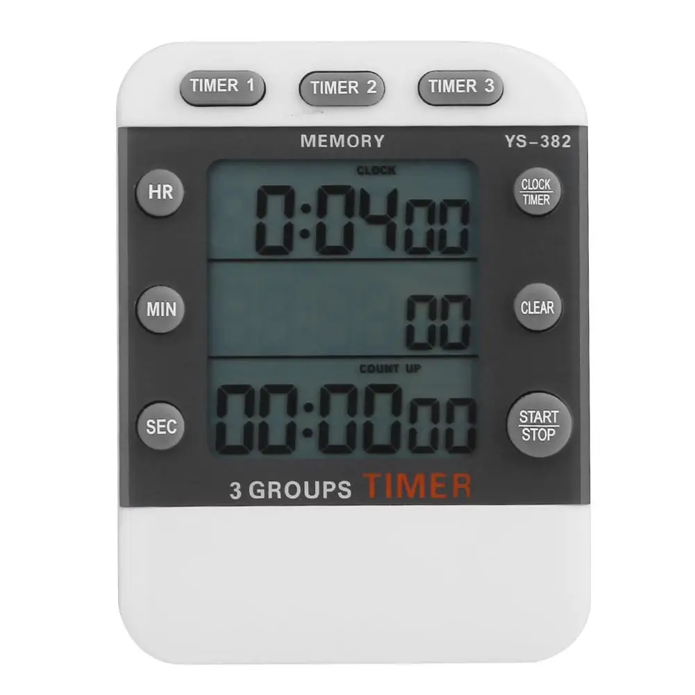

Three-Channel Timer Experiment Countdown Stopwatch Clock Kitchen Timer