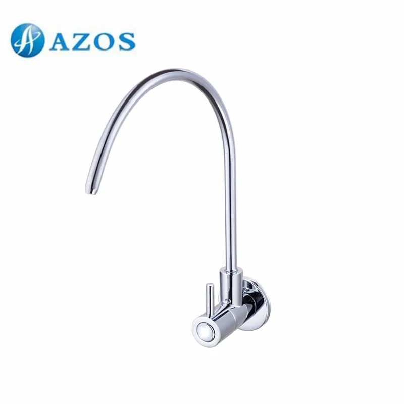 

Kitchen Sink Faucet Water Purification Filter Tap Swivel Spout Brass Chrome Polish Single Cold Wall Mount Tap QJS110