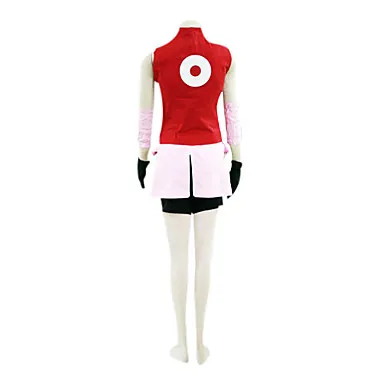 Можно сшить по индивидуальному заказу Аниме Наруто Косплей для мужчин и женщин Хэллоуин Cos Харуно Сакура косплей костюм топ+ юбка+ брюки+ перчатки