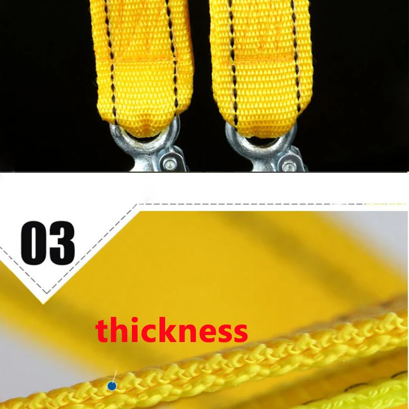 300cm 4 Tons Universal Car Tow Cable Towing Strap Connector Hooks Rope Furniture Moving Belt for Boat Car Truck Trailer Jeep SUV