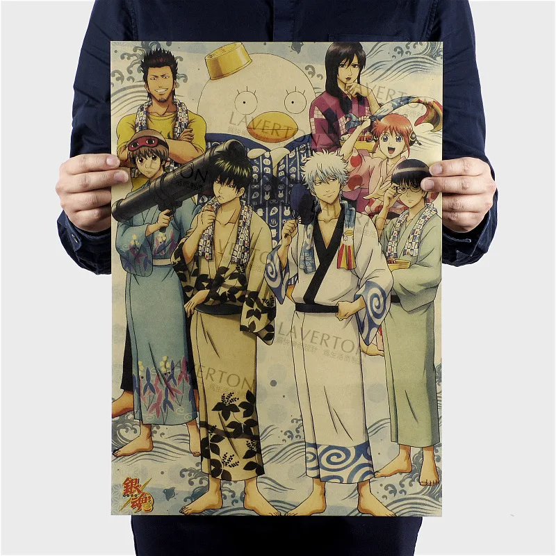 

Free shipping,GINTAMA D Style/classic Japanese Cartoon Comic /kraft paper/bar poster/Retro Poster/decorative painting 51x35.5cm