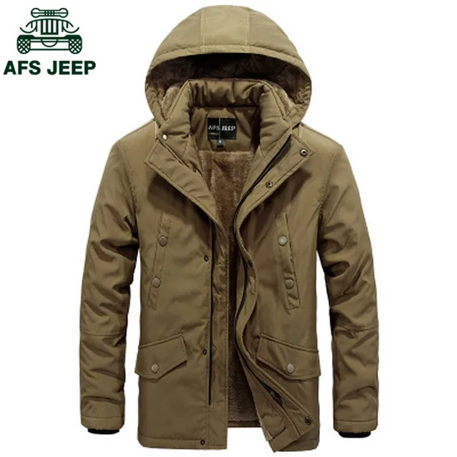 AFS JEEP New Style 2017 Winter Jacket Men Fleece Thick Jackets Men's