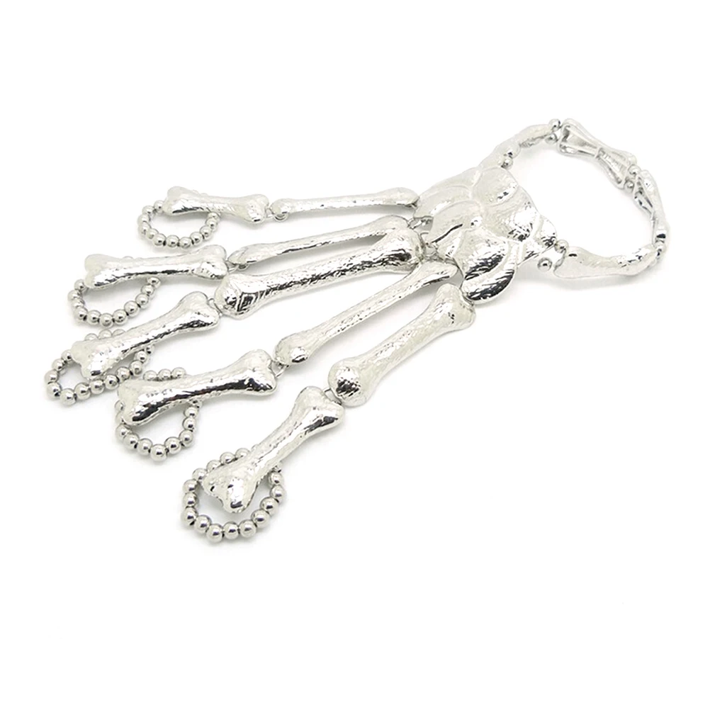 

Stylish Skeleton Skull Hand Talon Finger Bone Slave Bracelet Alloy Bracelet Wristbands Pulseiras Bangle Wrist Chain