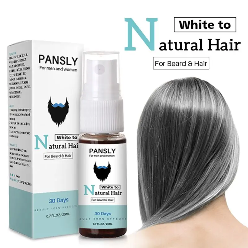 PANSLY восстановление белой бороды и волос к естественному цвету спрей для унисекс лечение травами уход