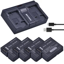 4 шт. DS-SD20 SD20 DS SD20 батареи+ USB двойное зарядное устройство для роликовых 3 S 4S 5s ActionPro SD20F WiF Rollei 3 S экшн-спортивные камеры