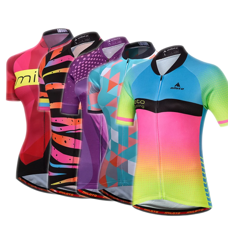 

MILOTO Women Cycling Jersey Top Summer Racing Cycling Clothing Ropa Ciclismo Short Sleeve mtb Bike Jersey Shirt Maillot Ciclismo
