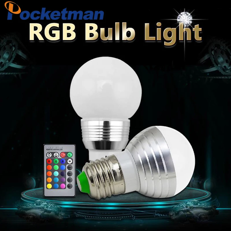 

Rgb затемнения светодиодные лампы Дистанционное управление свет 5 Вт 7 Вт Soptlight ночник 85-265 В лампы 110 В 220 В 24keys дистанционного Бар партия