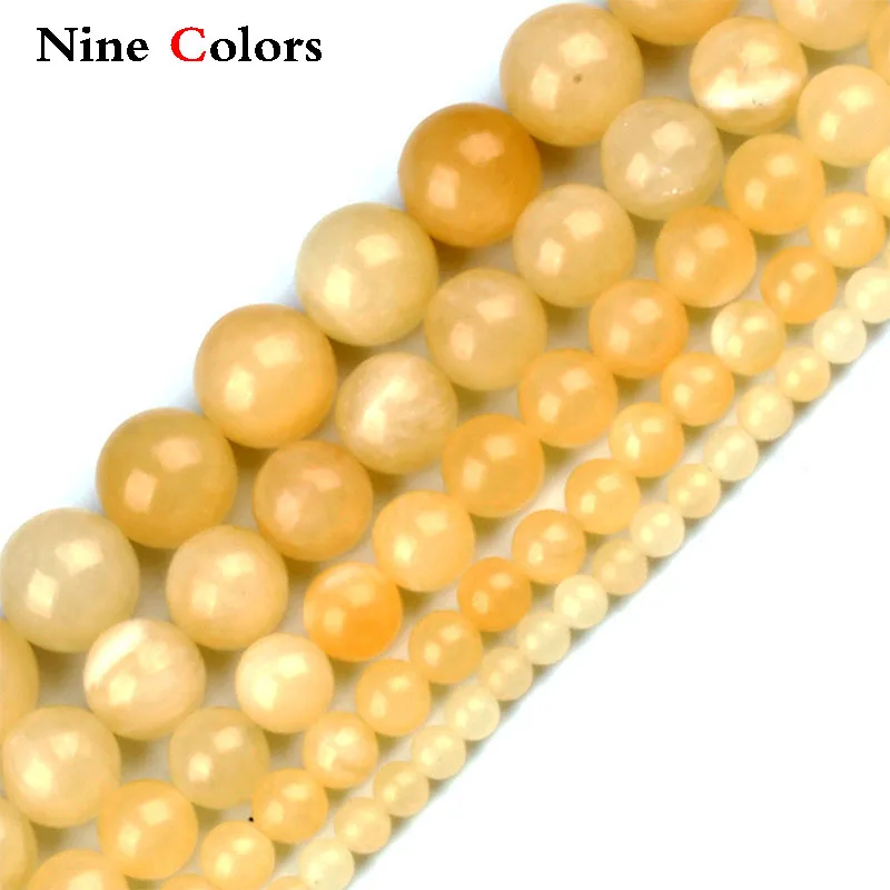 

Natural stone beads yellow stone round loose beads 4/6/8/10 / 12MM suitable for Diy handmade fashion jewelry production -ST064