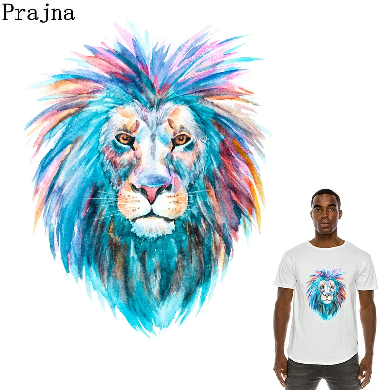 

Prajna Colorful Lion Heat Transfer Sticker Iron-on Transfers For Clothes Jacket Grade-A Thermal Applique Jeans Decor E