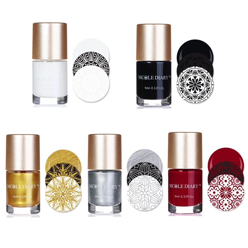 

NICOLE DIARY 9ml Sweet Color Nail Art Stamping Polish Stamping Nail Lacquer Nail Art Varnish Polish 13 Colors