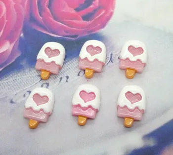 

LF 20Pcs Resin Ice Cream Crafts Decoration Flatback Cabochon Embellishments For Scrapbooking Kawaii Cute Diy Accessories