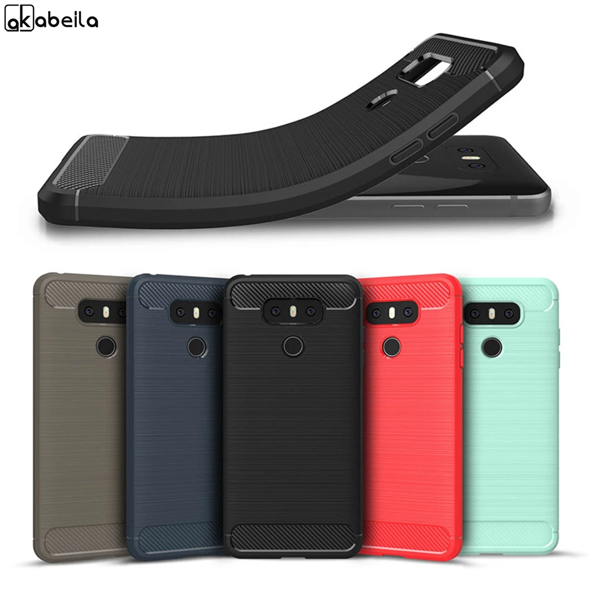 

AKABEILA Case For LG Q6 Case Silicon Anti-knock Cover For LG G6 Mini G7 Q7 Plus V30 V30S V40 K10 K8 2018 Q Stylo Cover Fundas