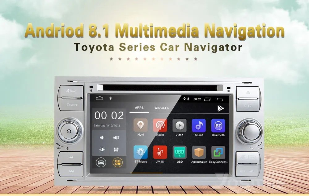 Excellent 2 din Android 8.1 Car DVD Player For Ford Fiesta Ford Focus 2 Mondeo 4 C-Max S-Max FusionTransit Multimedia Radio GPS Navigation 0