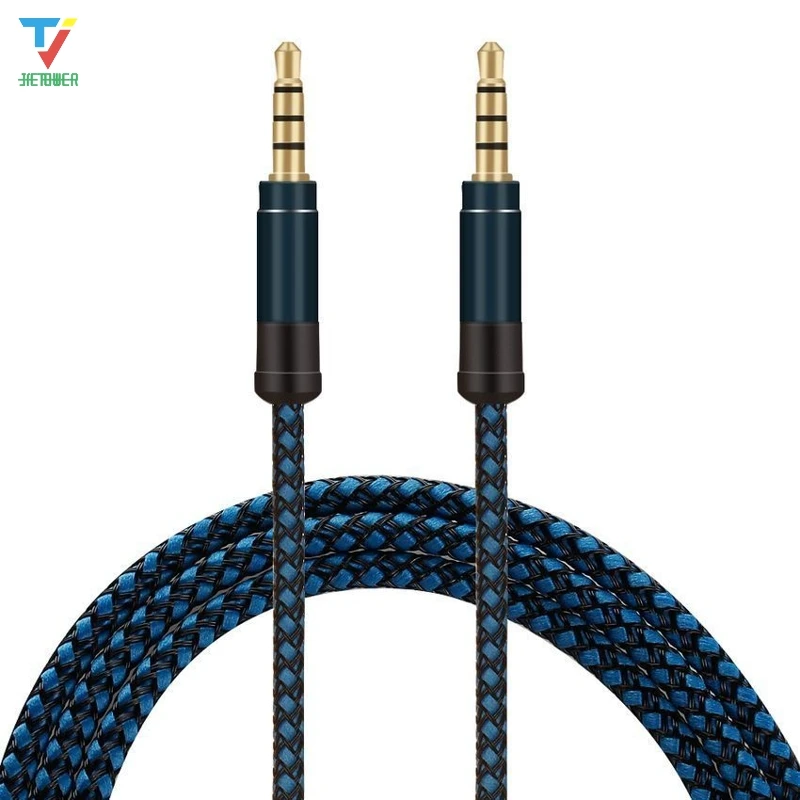300pcs lot 3 5mm jack aux Cable for Samsung mp3 3 5 mm Car Audio Cable wire Colorful Nylon Headphone Beats Speaker AUX Cord