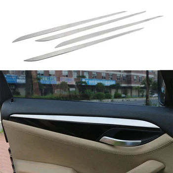 

4X Chrome plate Stainless Steel Interior Door Stripe Decoration Trim Cover For BMW X1 E84 2010-2012