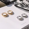 SRCOI Trendy Gold Silver Color Thick Hoops Earrings Round Circle Geometric Huggie Earrings Minimalist Mini Small Loop Wholesale ► Photo 2/6