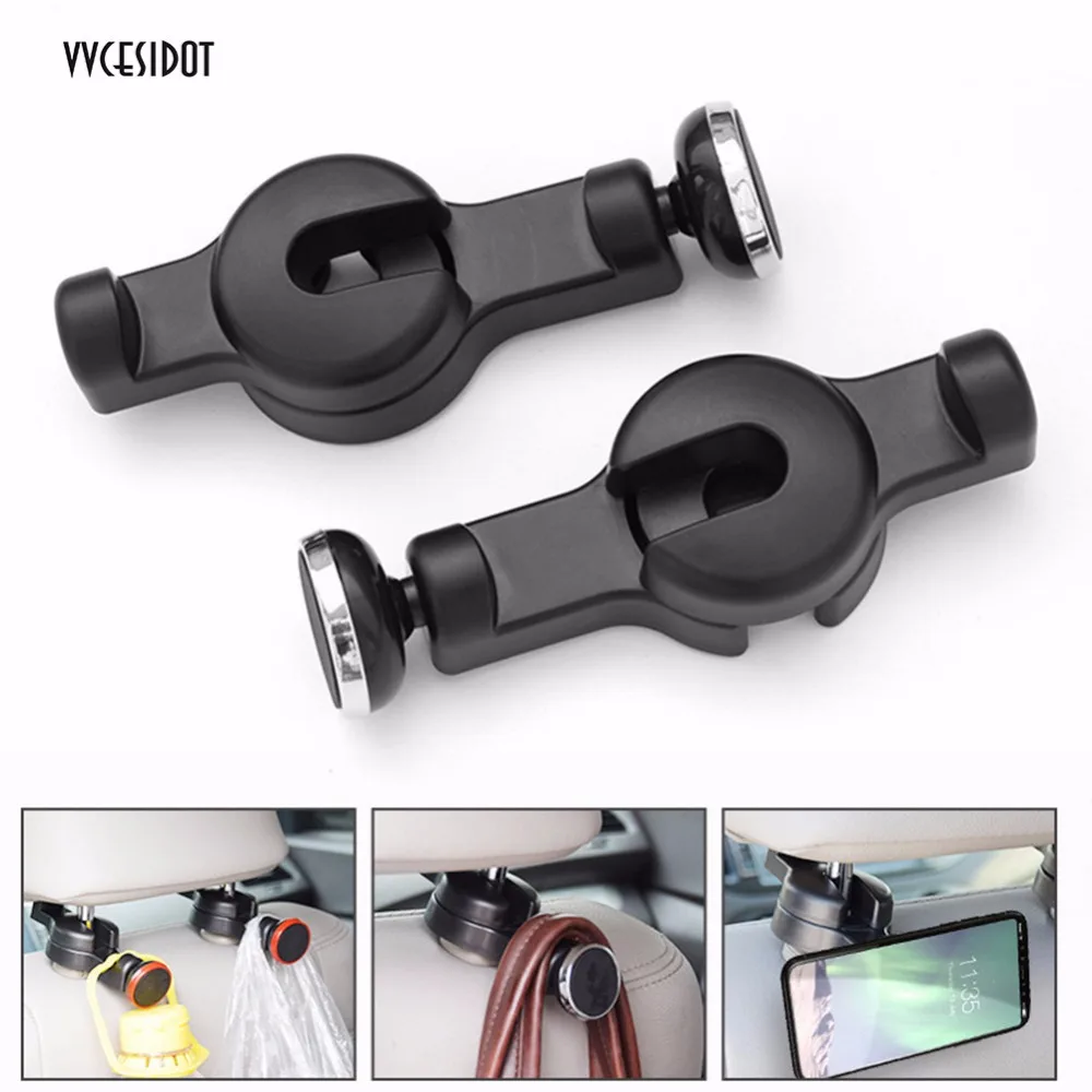 2018 Cheap 2pcs Car Seat Back Hooks Vehicle Headrest Hanger Holder