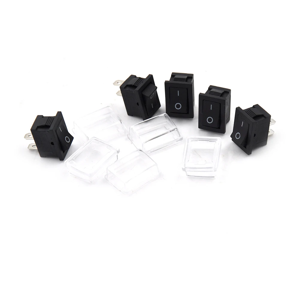 Us 1 53 31 Off 5pcs Lot 2pin On Off Rectangle Waterproof Rocker Switch Cover Car Dashboard Boat 12v Waterproof Boat Switches Black Switches
