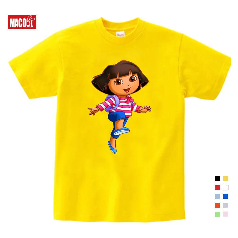 3T-9T Girl Summer Clothes T Shirts Casual Funny Top T Shirt Boys Tops 2018 New T Shirts Kids Toddler Dora Explorer Tee Shirt