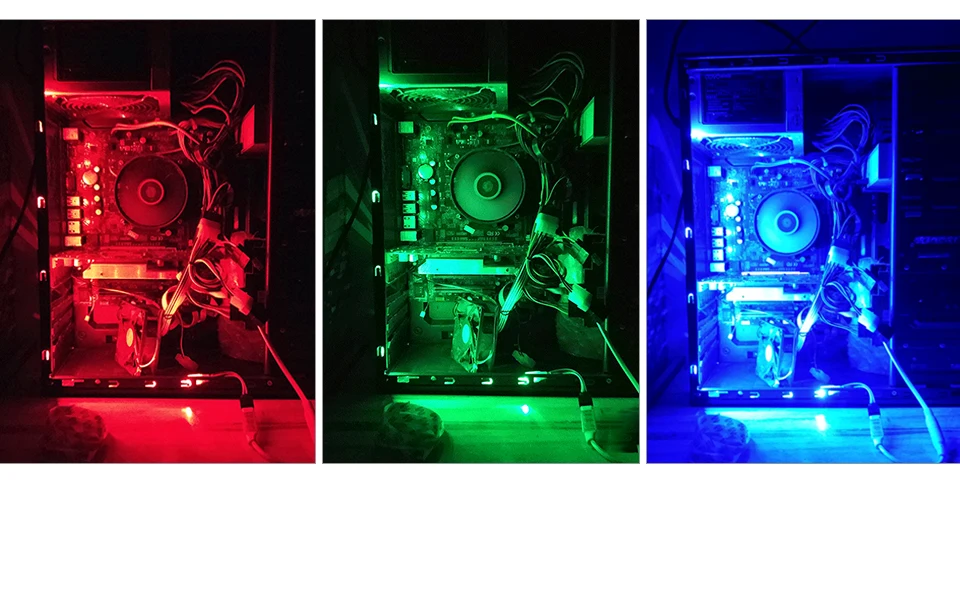 EeeToo RGB Светодиодная лента 5050 водонепроницаемый SATA интерфейс Светодиодная лента светильник 60 светодиодный s/m Диодная лента RF беспроводной контроллер для ПК компьютера