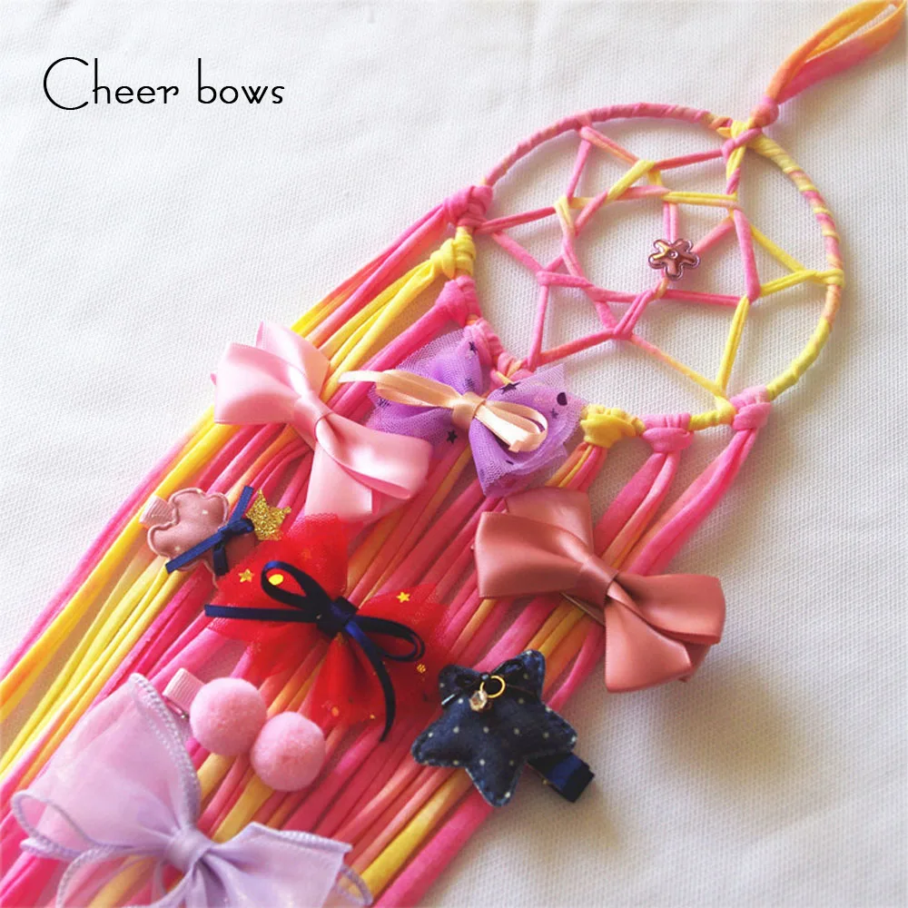 

Dream catcher Hair Bows Storage Belt Barrette Hairband Organizer Kids Rainbow Color Hair Clips Hair Holder DIY Hair Accessories