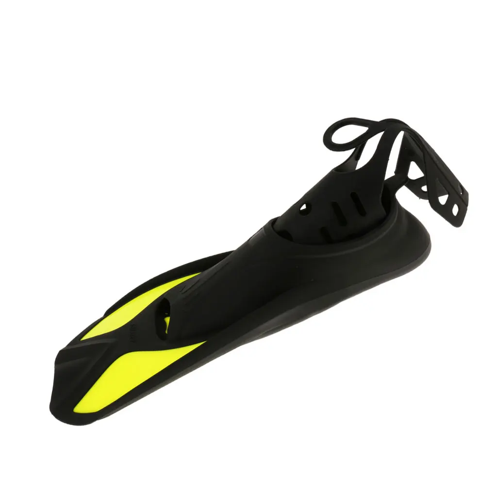 Perfeclan 2019 Kid Adult Full Foot Short Fins Scuba Diving Swim Training Flippers Yellow Snorkeling Swimming Fins   