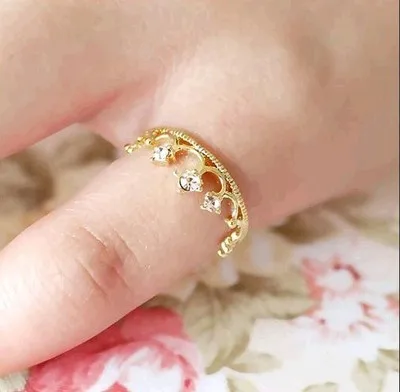 Choke chili peppers with cute little Lolita crystal engagement ring elegant luxury Flash drilling crown female | Украшения и