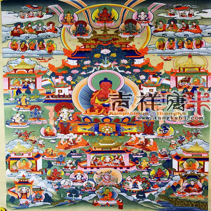 

Tibet boutique collection hand-painted Thangka Thangka Buddha Gamagachi Amitabha Elysian Fields 20930