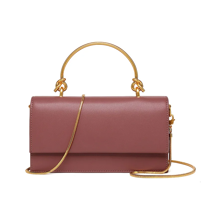 

TANGDE 2019 SPRING NEW ARRIVAL SOLID COLOR LUXURY LEATHER MINIMALISM TOP HANDEL GOLDEN CHAIN FLAP TOTE PURSE