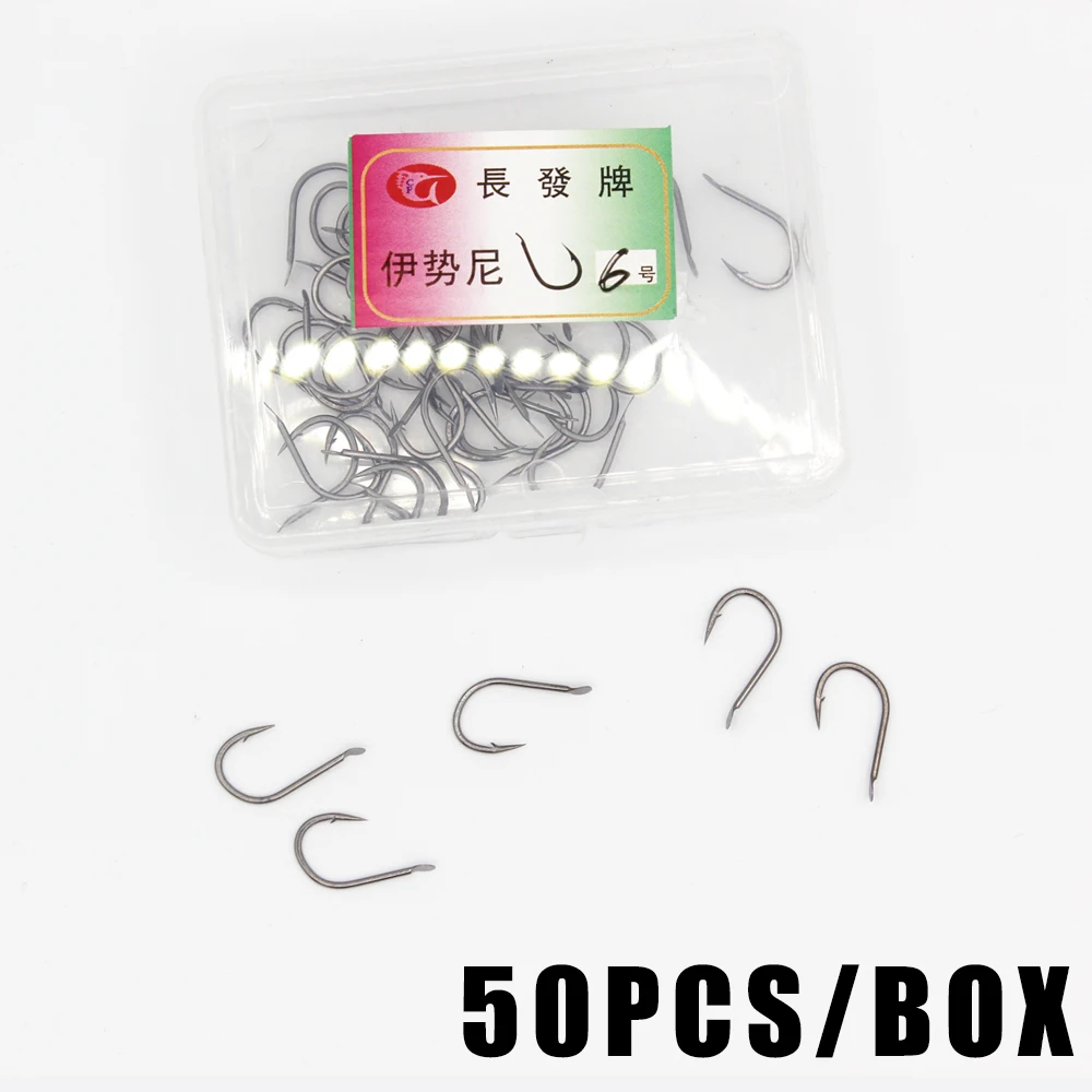 

Iseama Flatted Fishing Hook Size 50Pcs/Lot Barbed Carp 2 4 6 8 10 Japan Single hook Fishhook