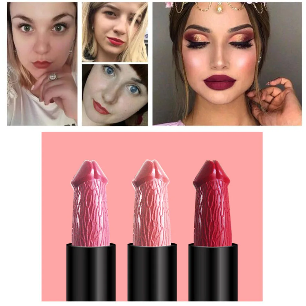 20 Colors Penis Shape Lips Makeup Lipstick Mushroom Long Lasting Moisture Cosmetic Lipstick red Lip matte lipstick waterproof