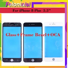 10Pcs/lot OEM Quality 3 In 1 For iPhone 8 8G 8 Plus 8plus Front Glass+Frame Bezel+OCA Touch Screen Outer Panel Lens Repair Part oem 10pcs lot 2015